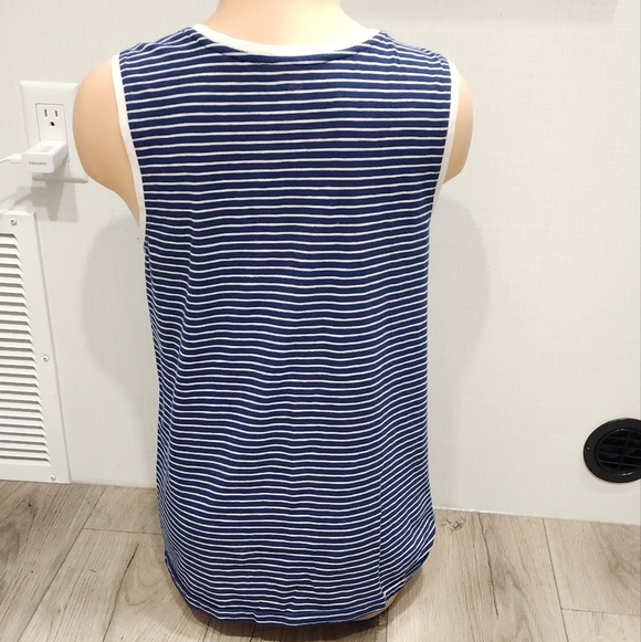 Navy Striped Sleeveless Top - Picture 3 of 6